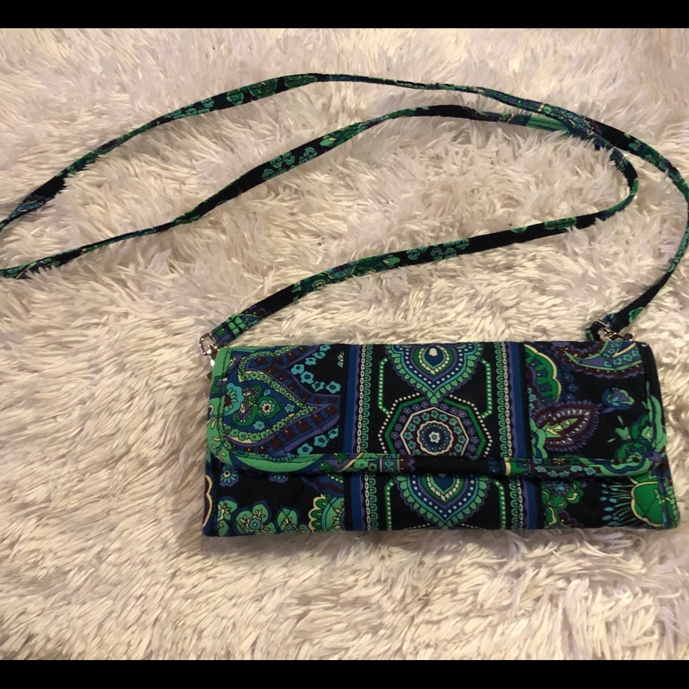 Vera Bradley Slim Trifold Crossbody Wallet